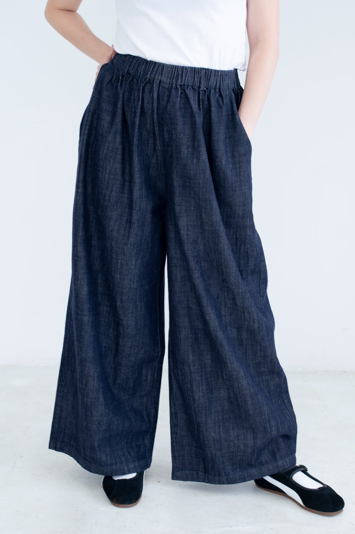 Straight Leg Denim Trousers