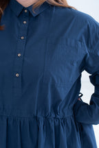 Side Drawstring Shirt Dress