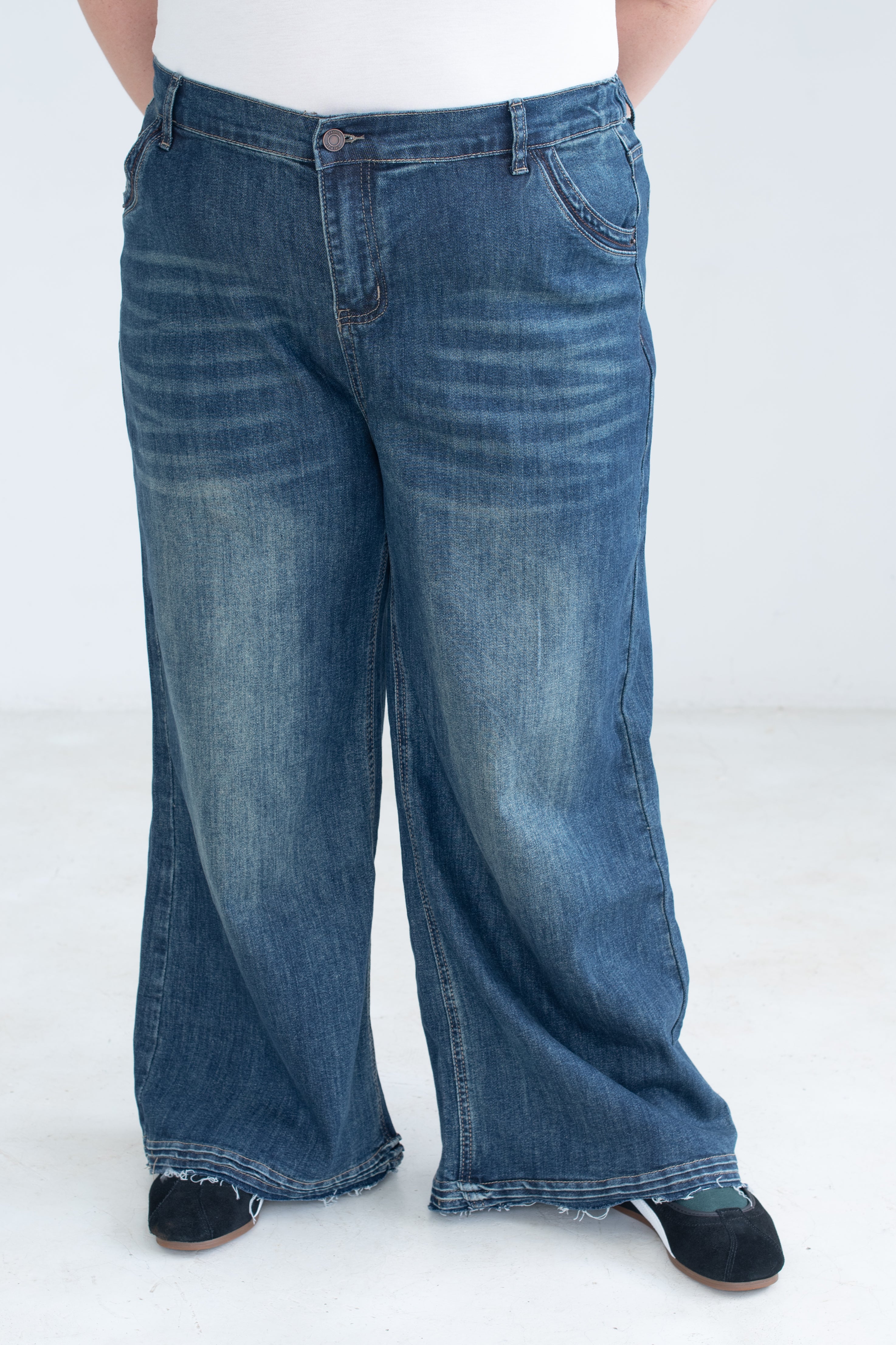 Vintage Wash Straight Leg Jeans