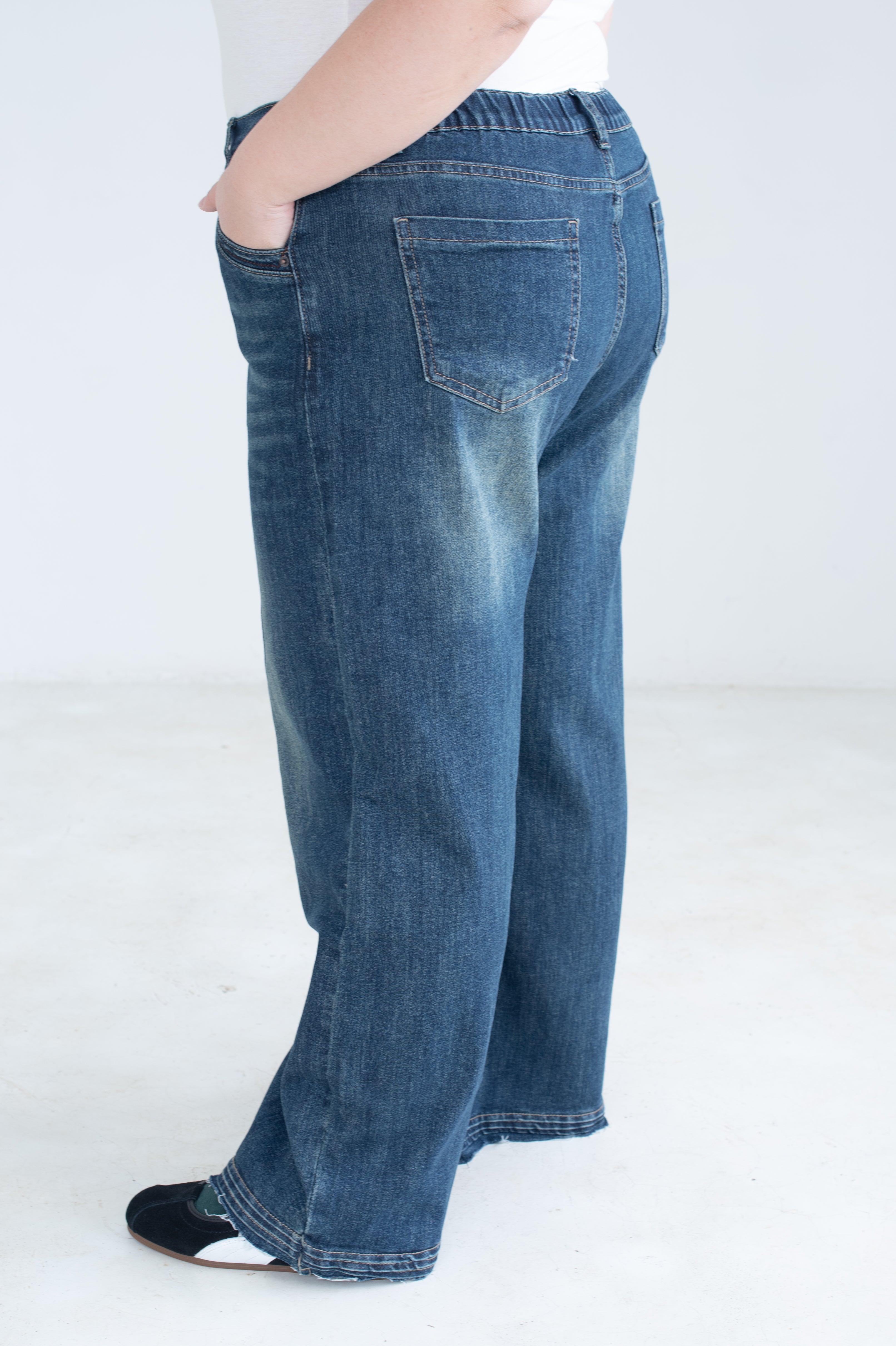 Vintage Wash Straight Leg Jeans