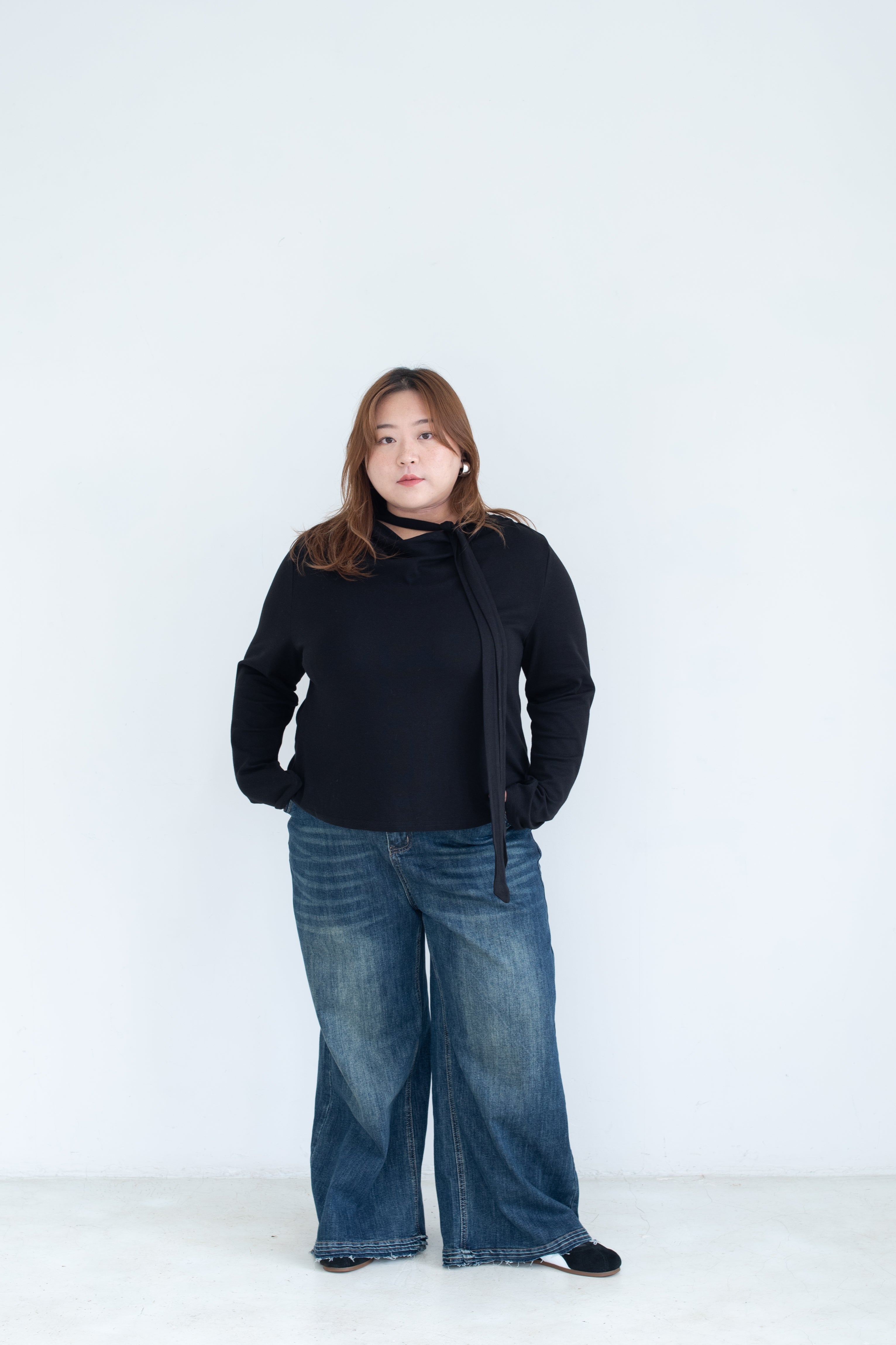 Tie Neck Long Sleeve Top