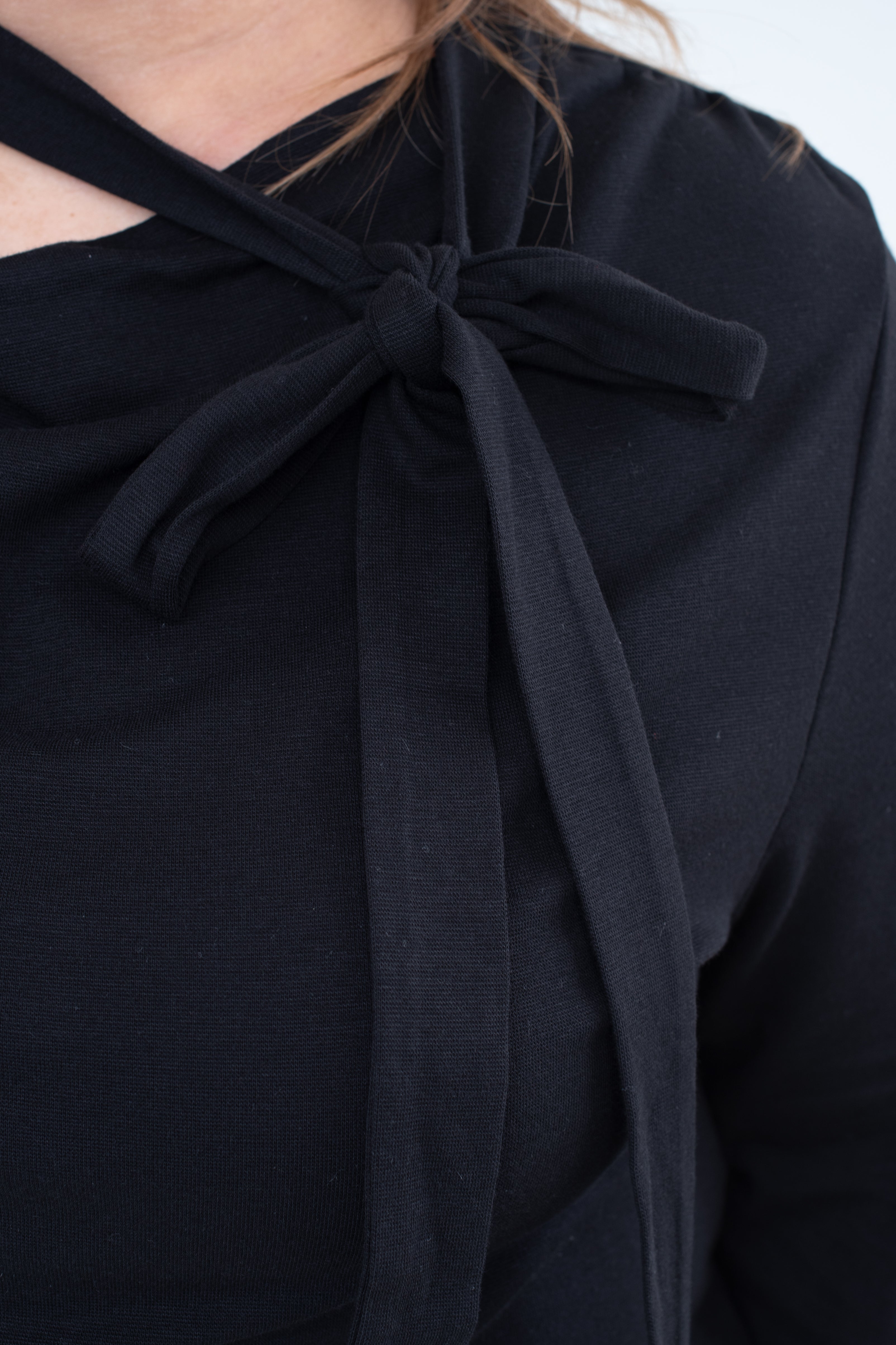 Tie Neck Long Sleeve Top