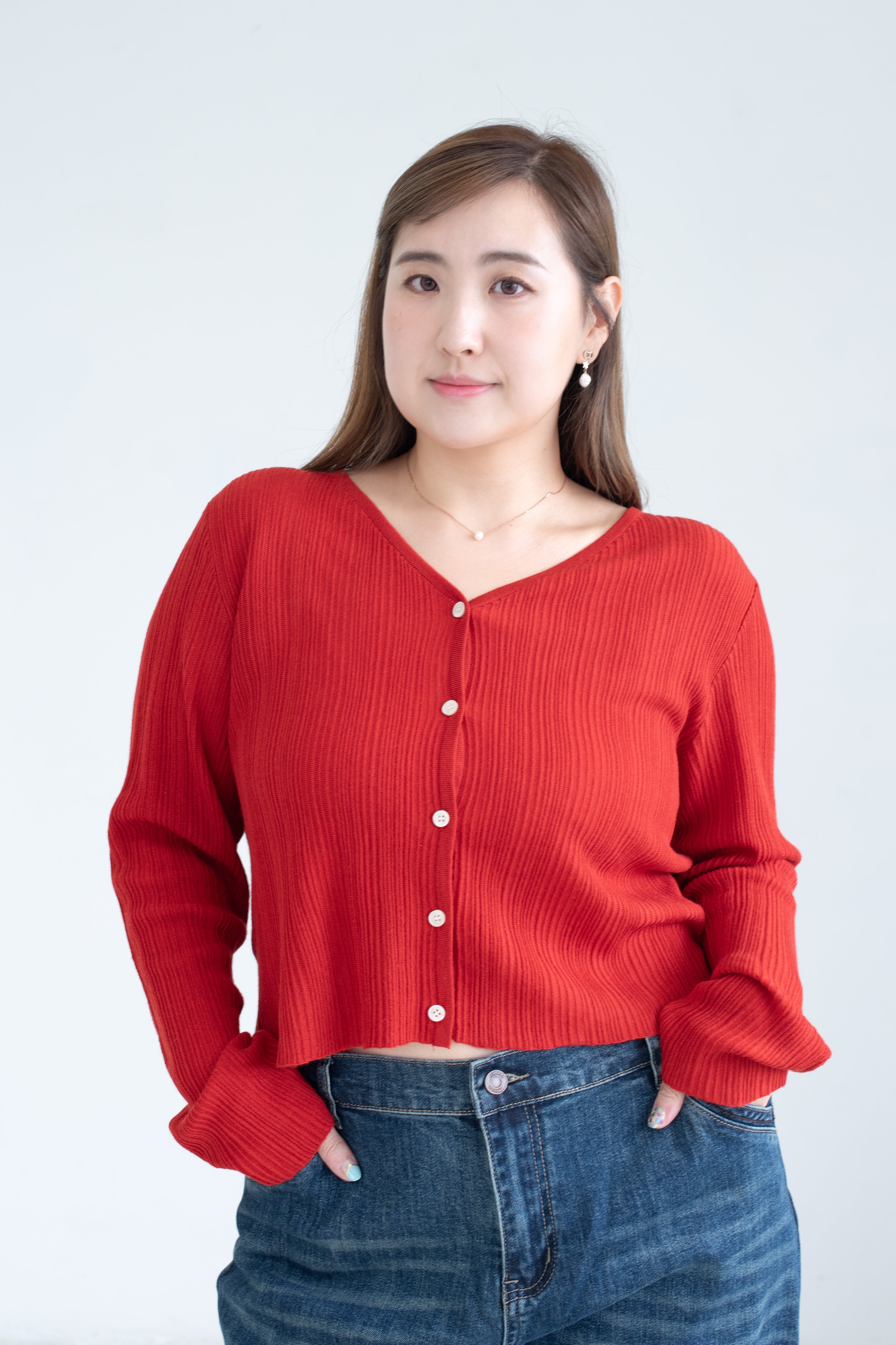 V-Neck Knit Cardigan