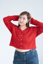 V-Neck Knit Cardigan
