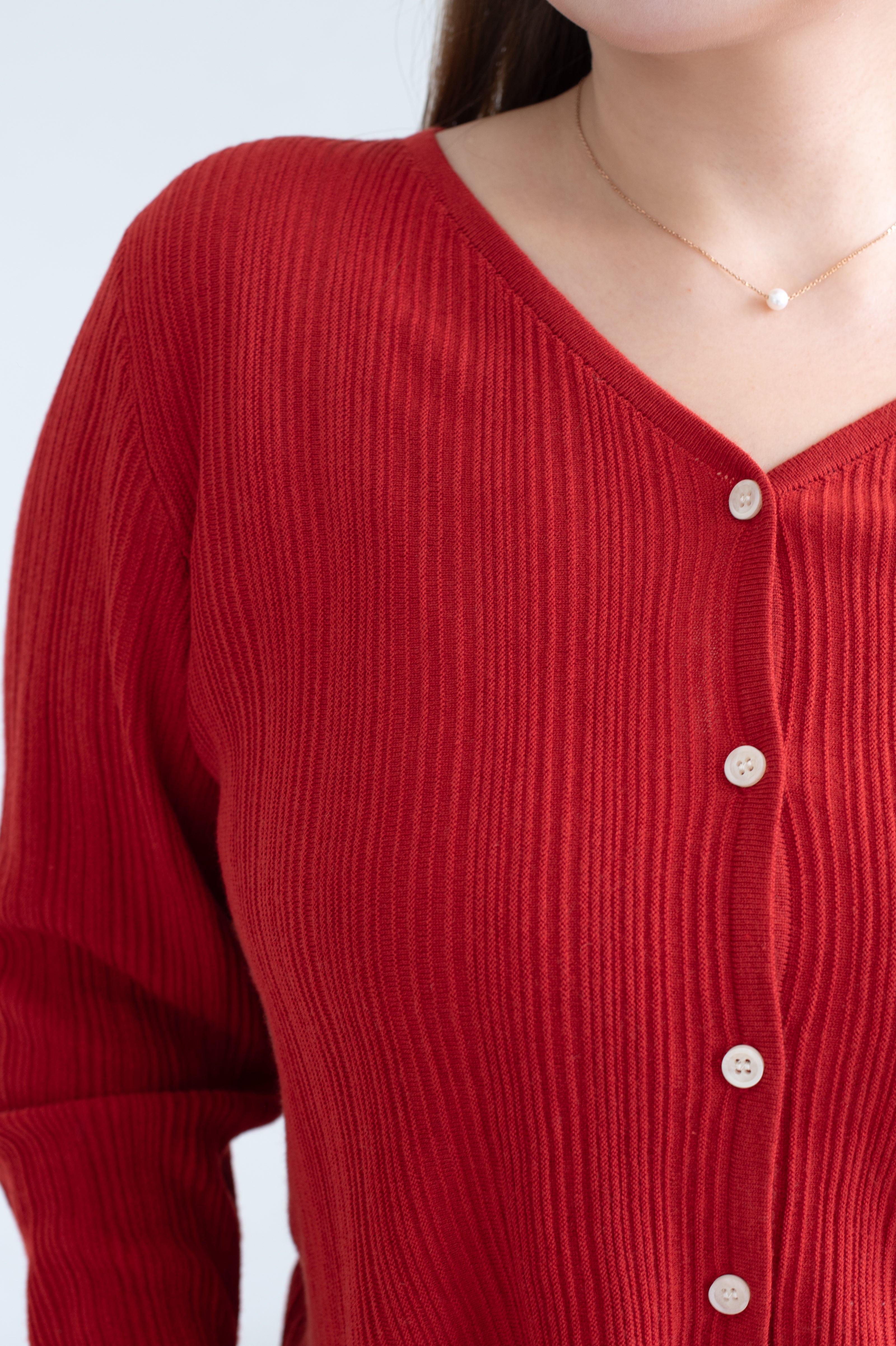 V-Neck Knit Cardigan