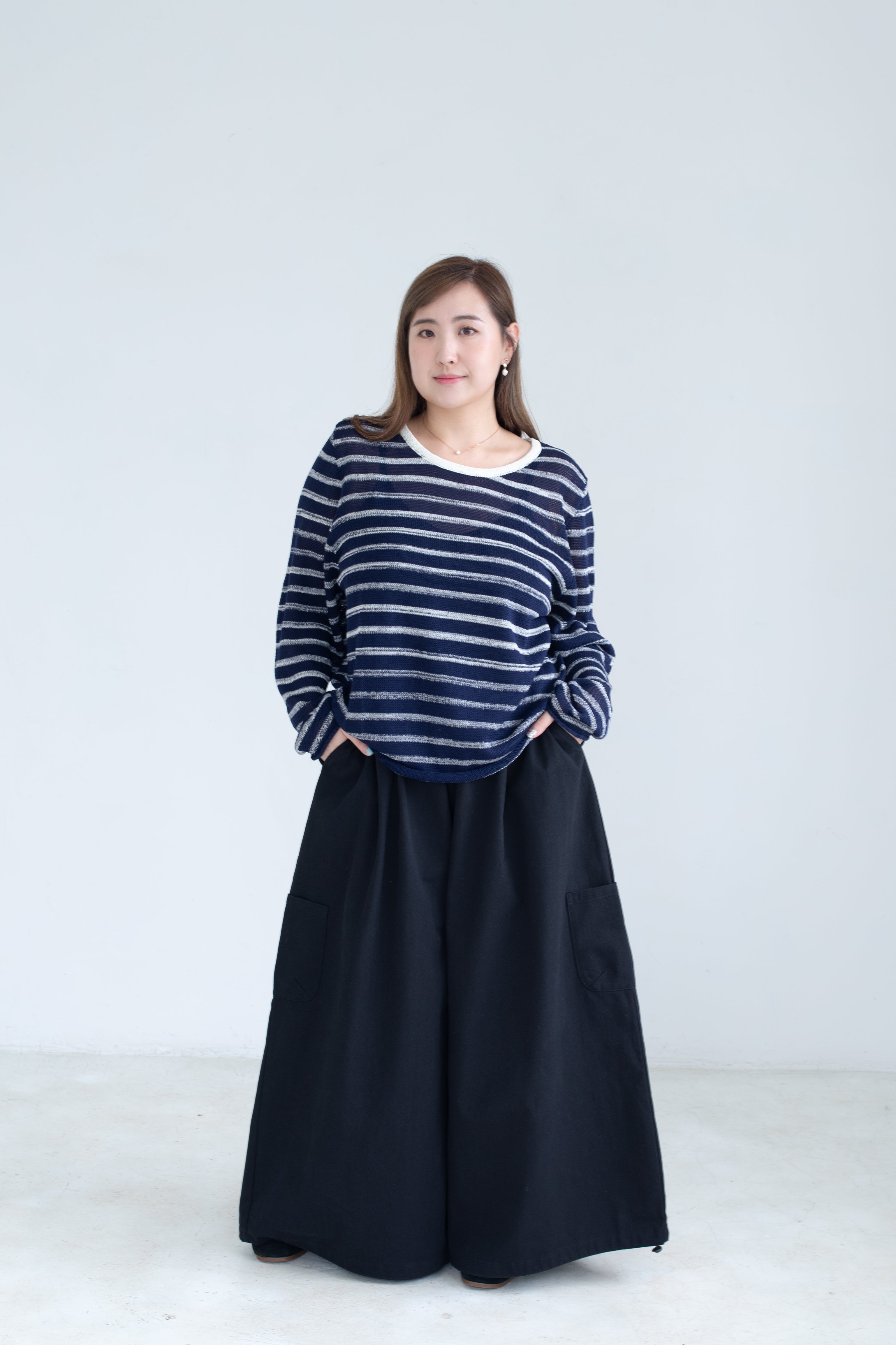 Sheer Striped Knit Top