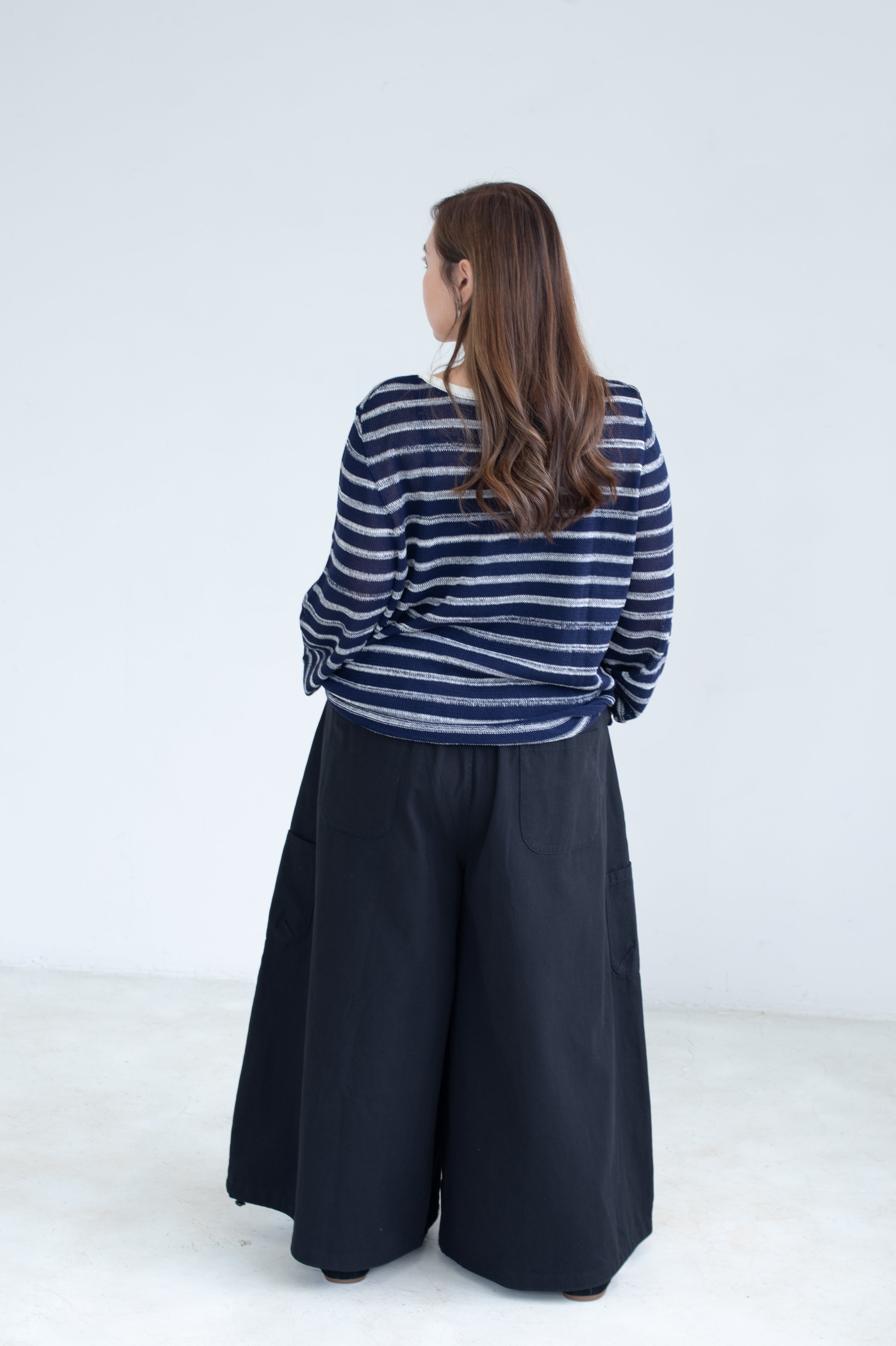 Sheer Striped Knit Top