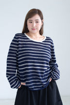 Sheer Striped Knit Top