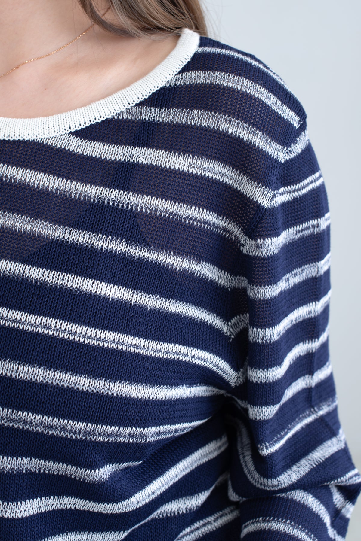 Sheer Striped Knit Top