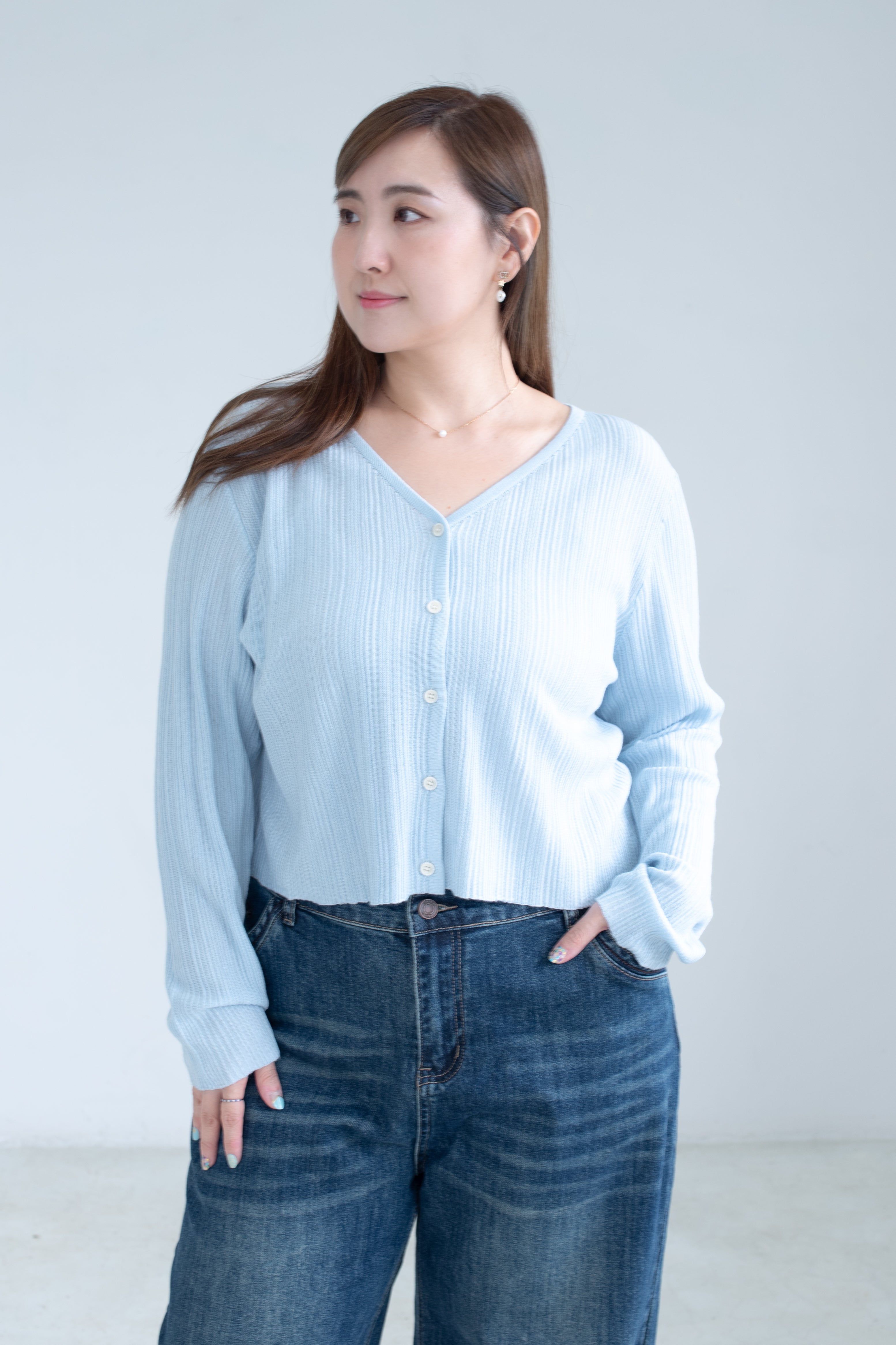 V-Neck Knit Cardigan