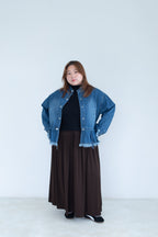 Ruffle Detail Denim Jacket