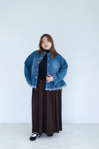 Ruffle Detail Denim Jacket