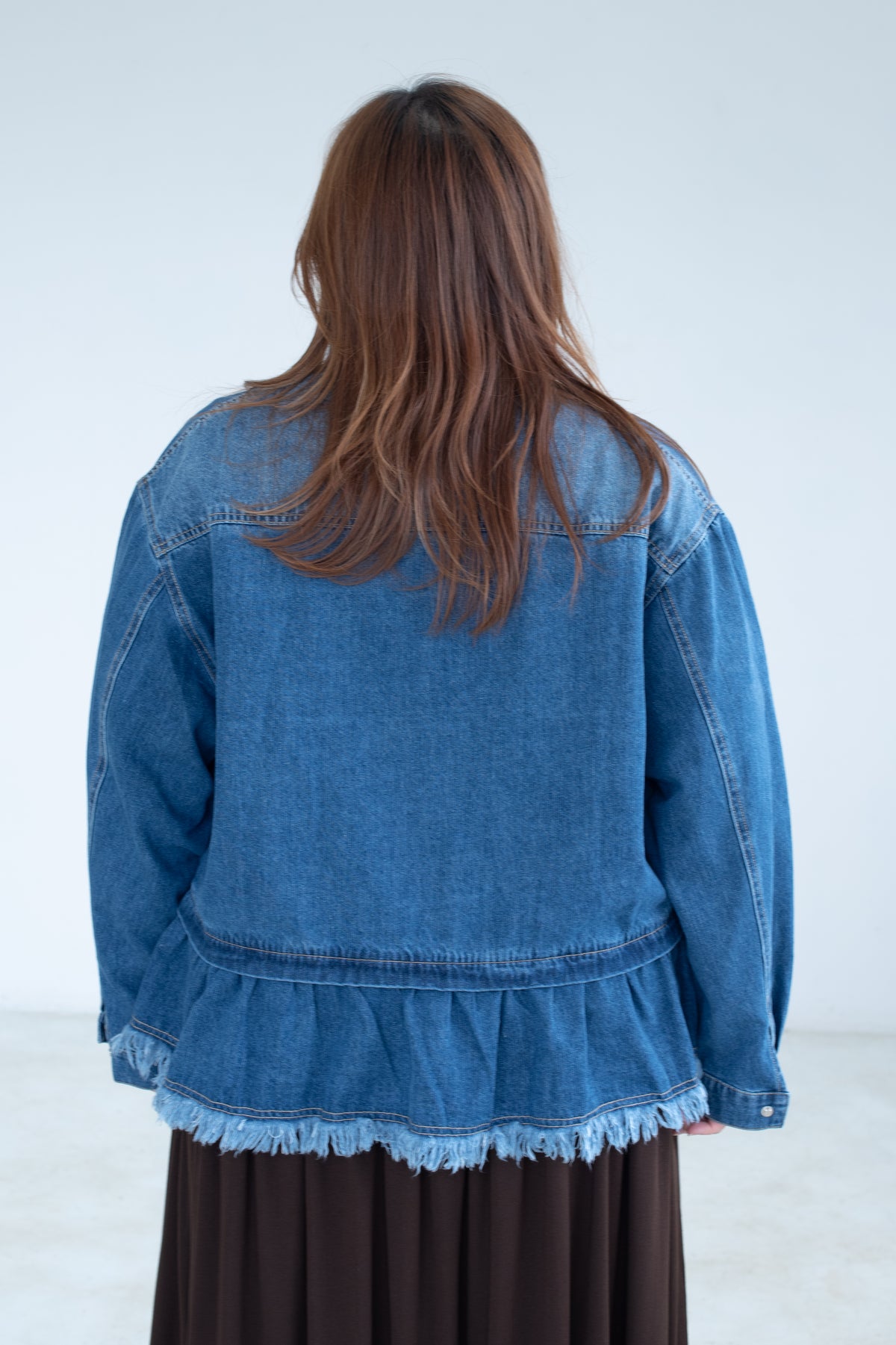 Ruffle Detail Denim Jacket