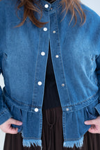 Ruffle Detail Denim Jacket