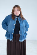Ruffle Detail Denim Jacket