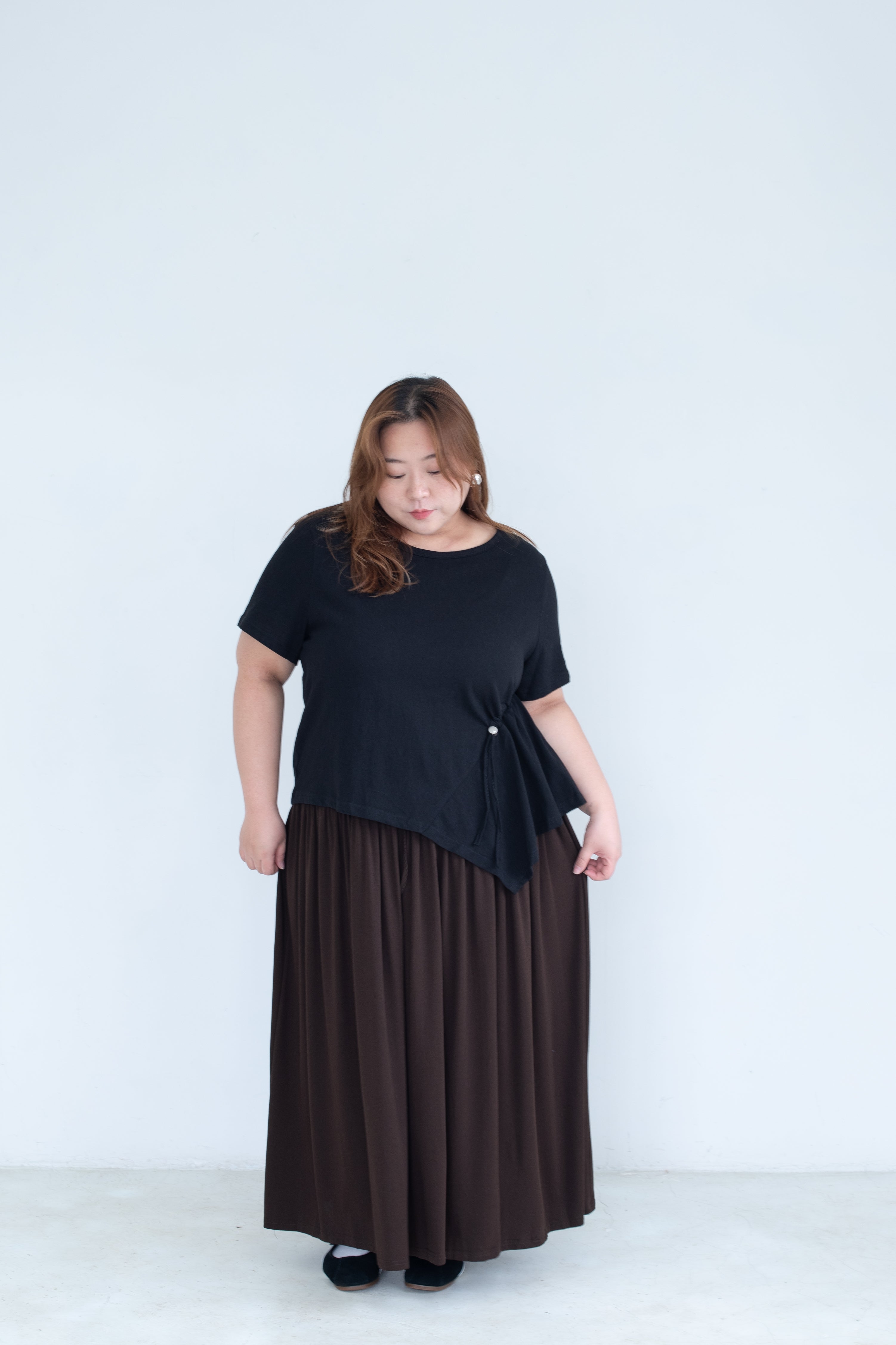 Asymmetric Drawstring Top