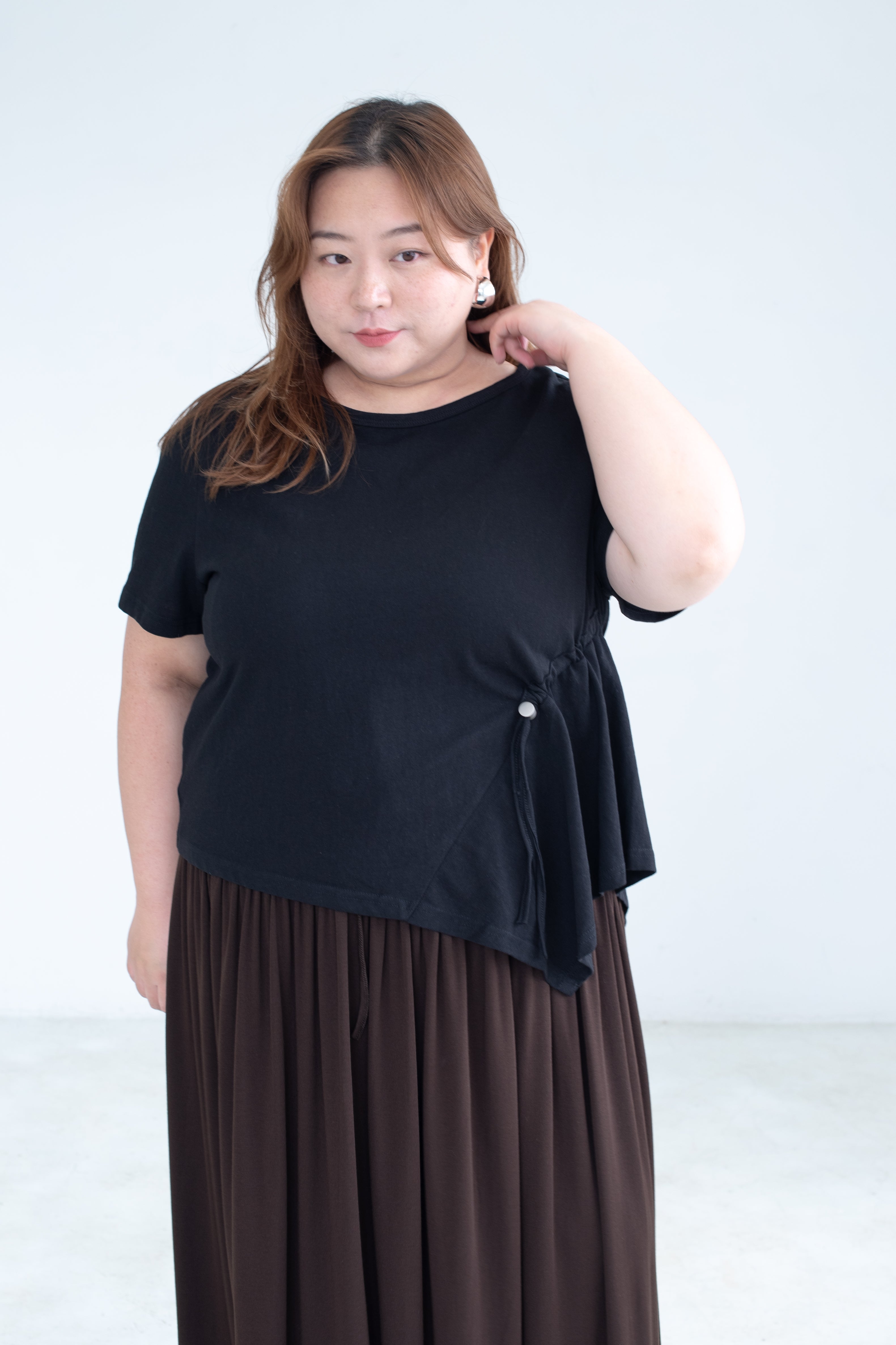 Asymmetric Drawstring Top