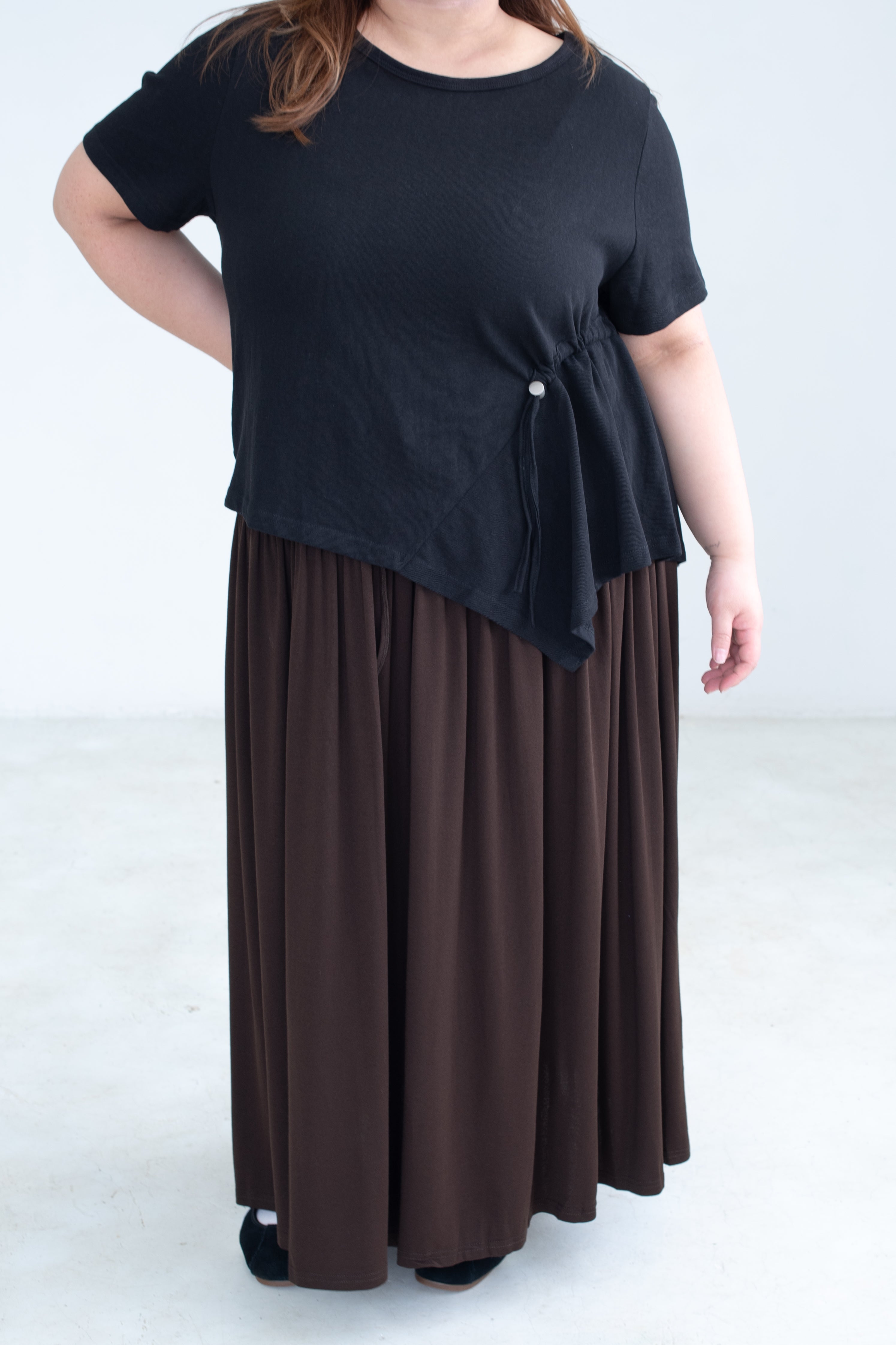 Asymmetric Drawstring Top