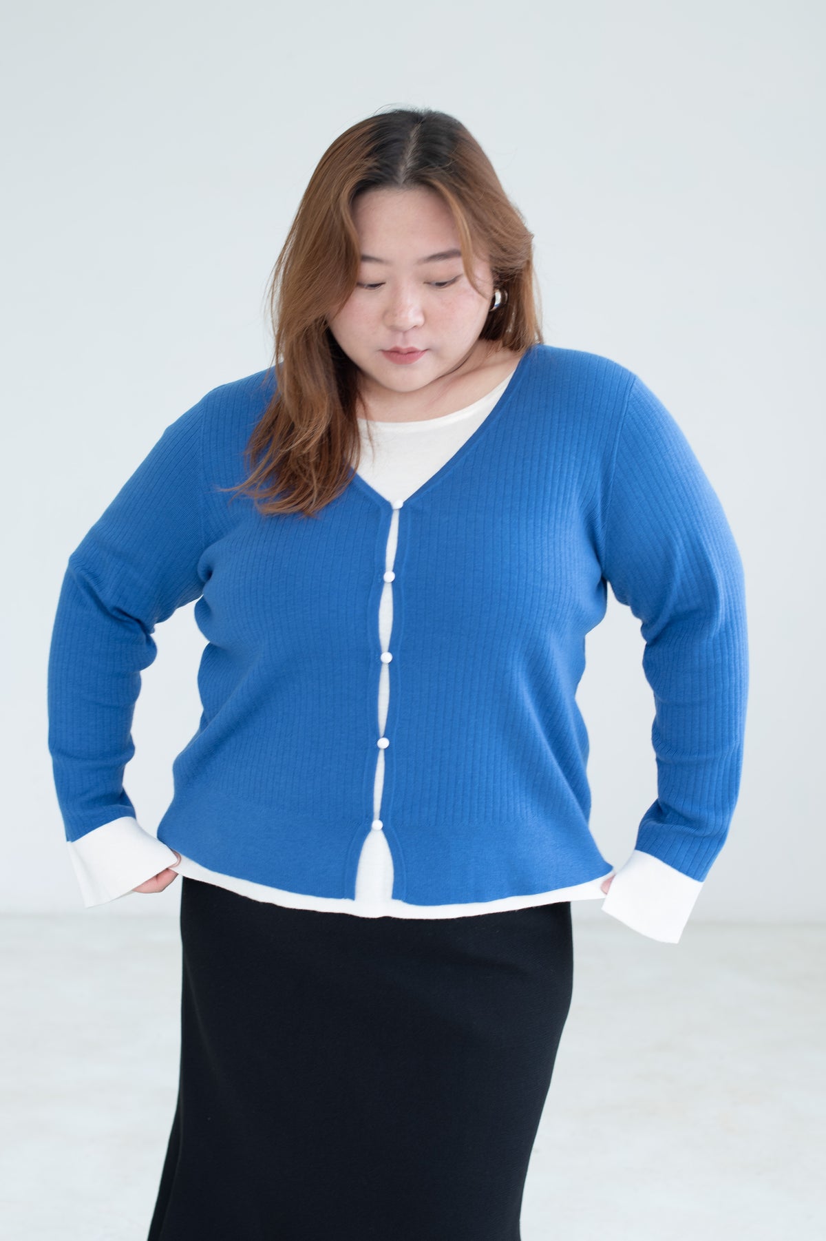 V-Neck Layered Knit Top
