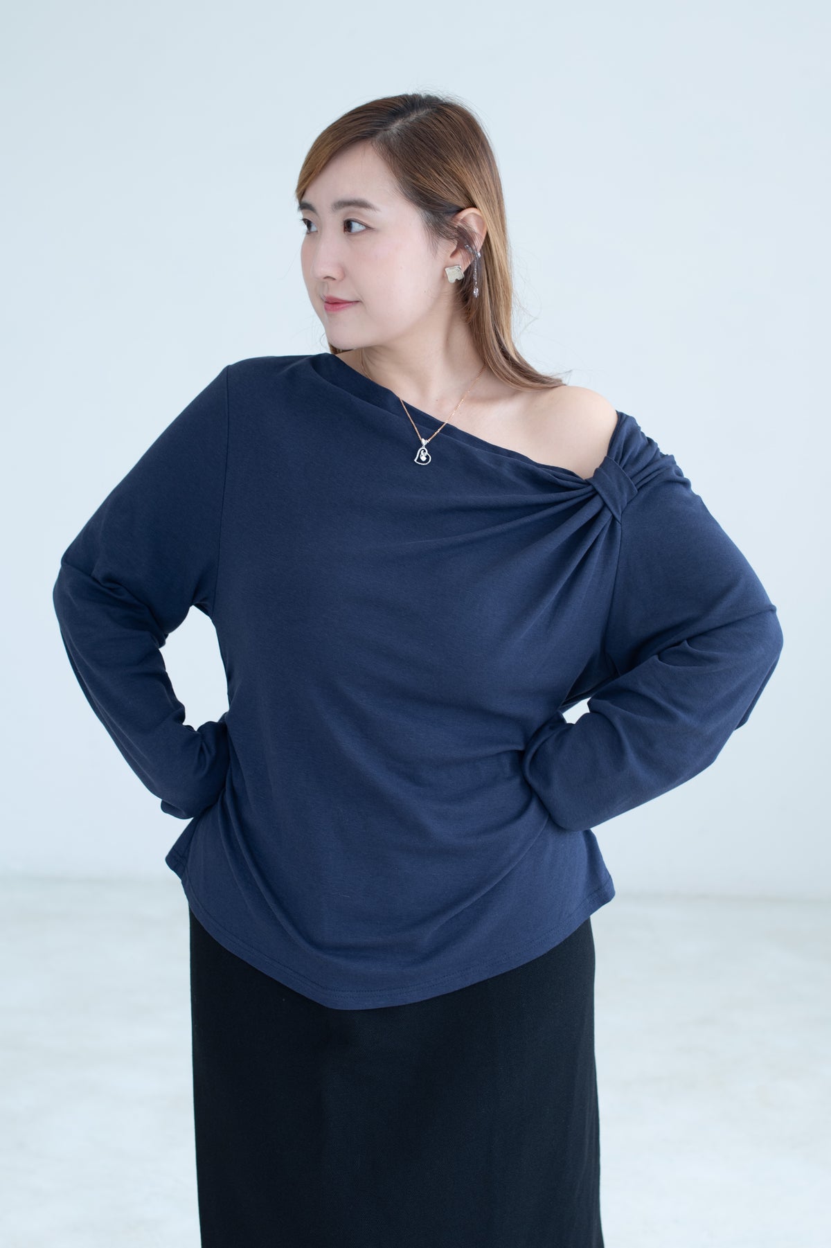 Asymmetric Twist Neck Top