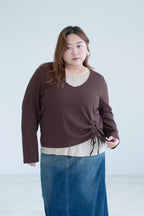 Layered Side Drawstring Top