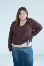 Layered Side Drawstring Top