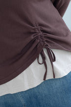 Layered Side Drawstring Top