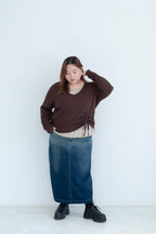 Layered Side Drawstring Top