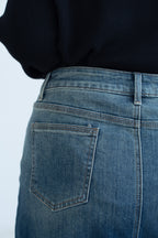 Gradient Denim Maxi Skirt