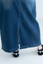Gradient Denim Maxi Skirt