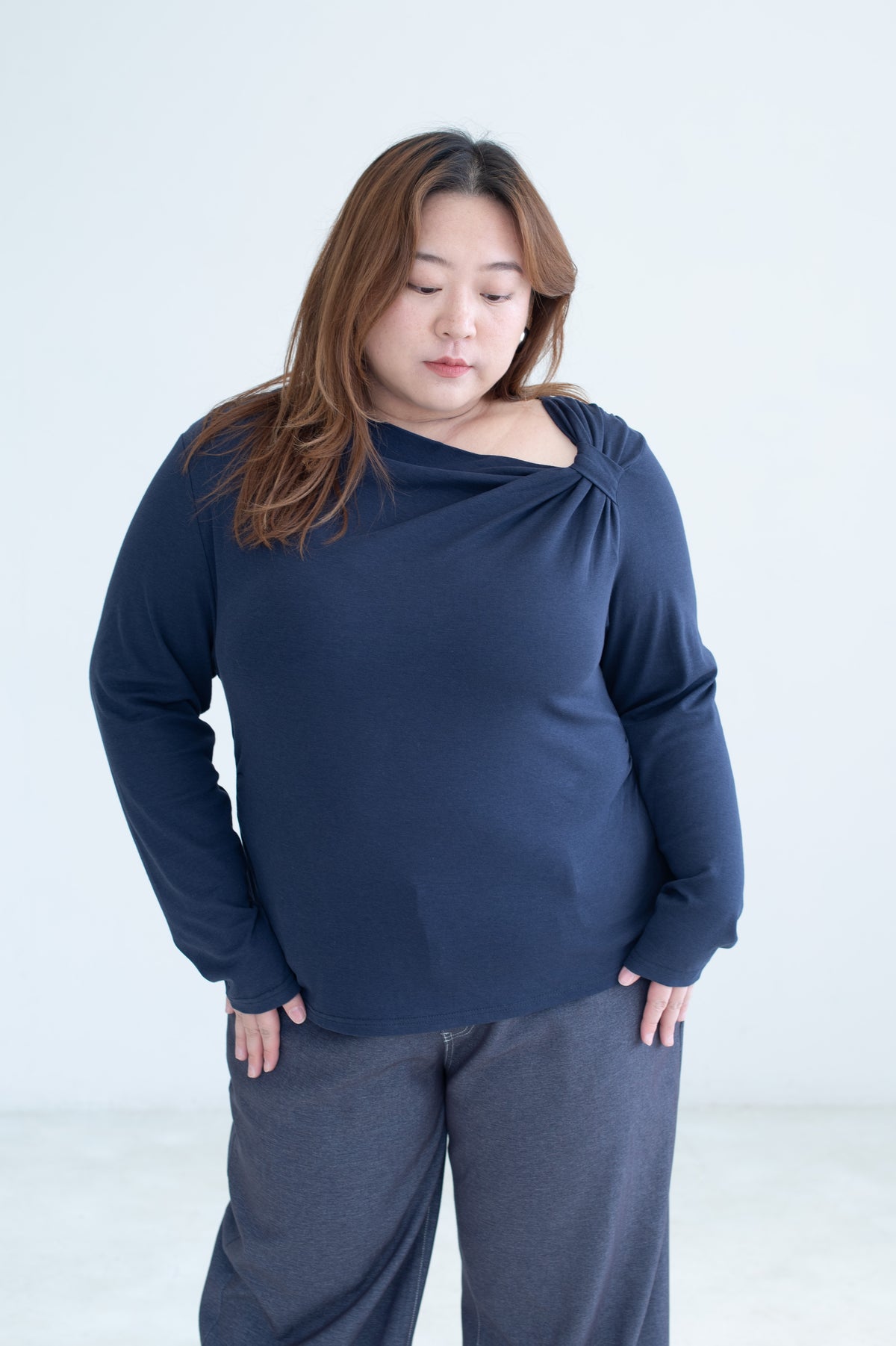 Asymmetric Twist Neck Top