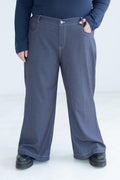 Contrast Stitch Straight Leg Jeans