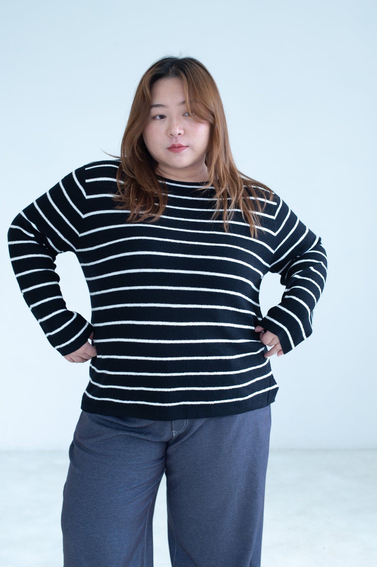 Striped Crew Neck Knit Top