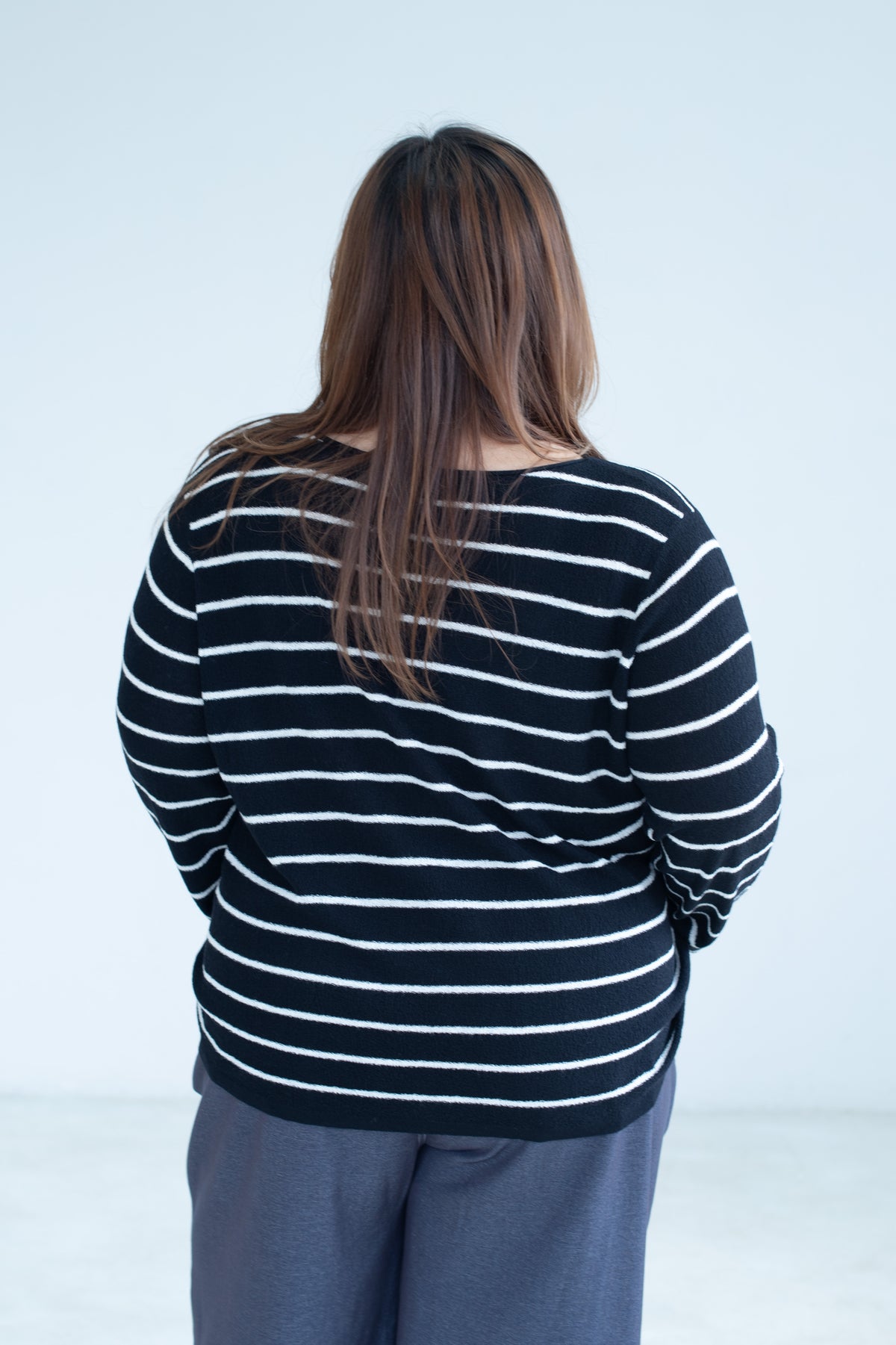Striped Crew Neck Knit Top