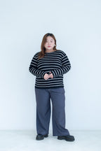 Striped Crew Neck Knit Top