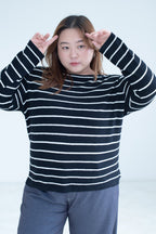 Striped Crew Neck Knit Top