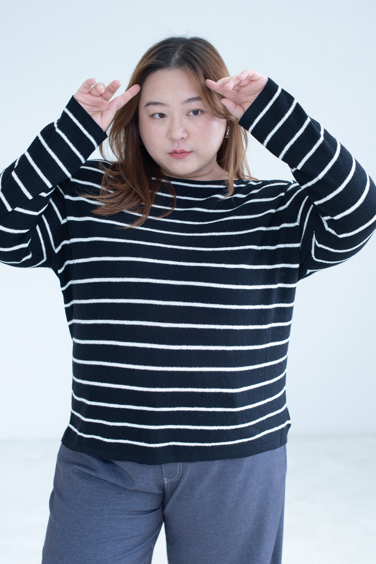 Striped Crew Neck Knit Top