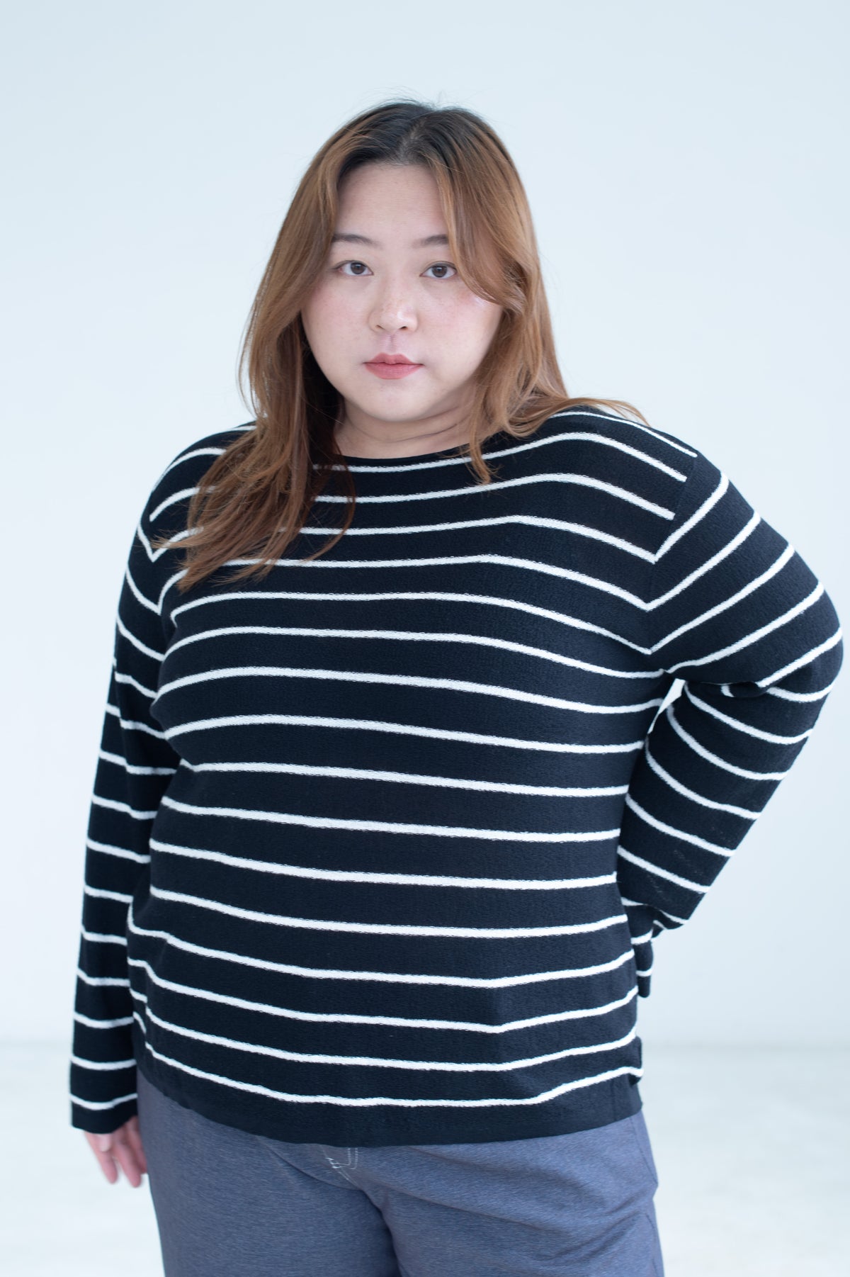 Striped Crew Neck Knit Top