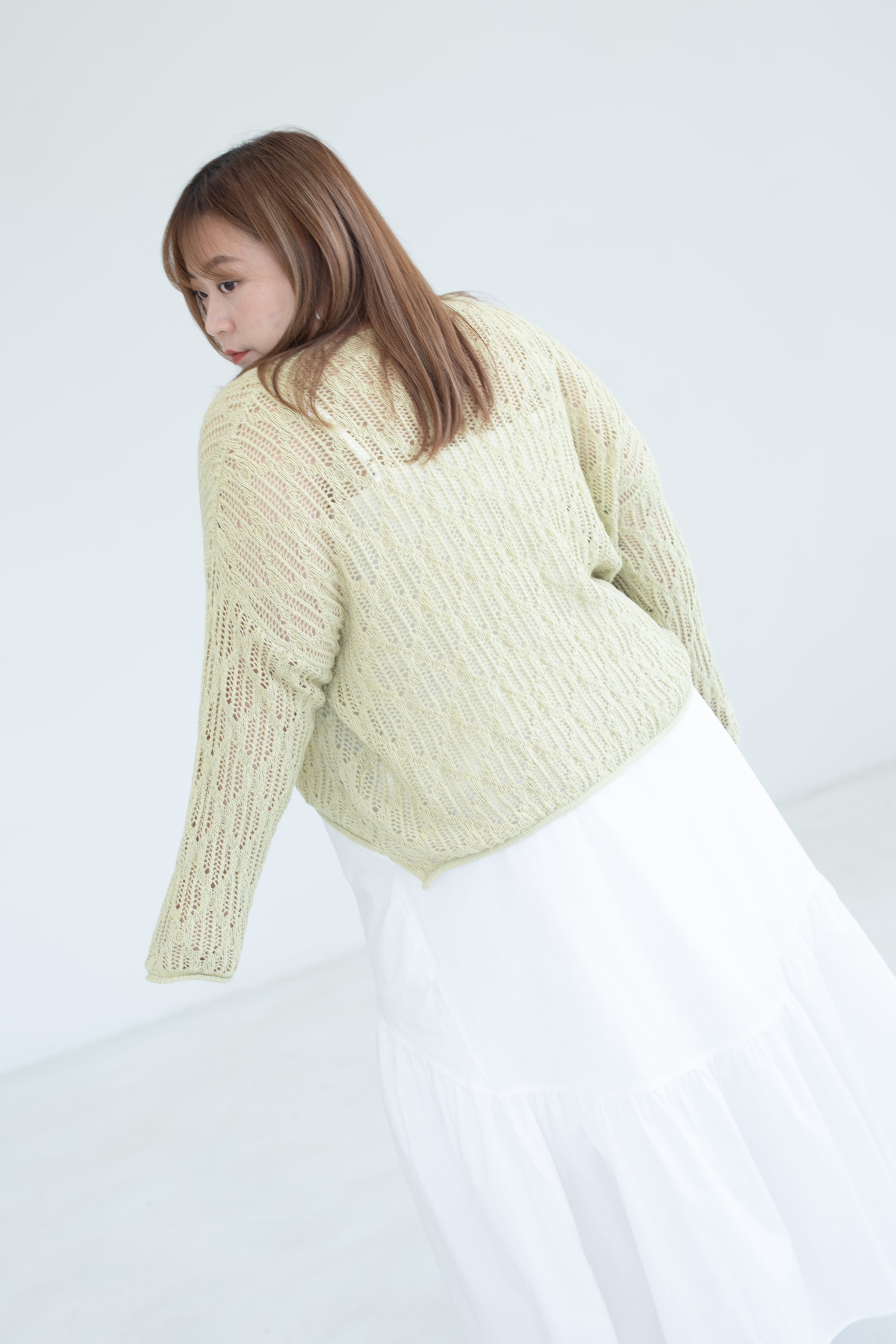 Mesh Jumper In Light Green FCPlus