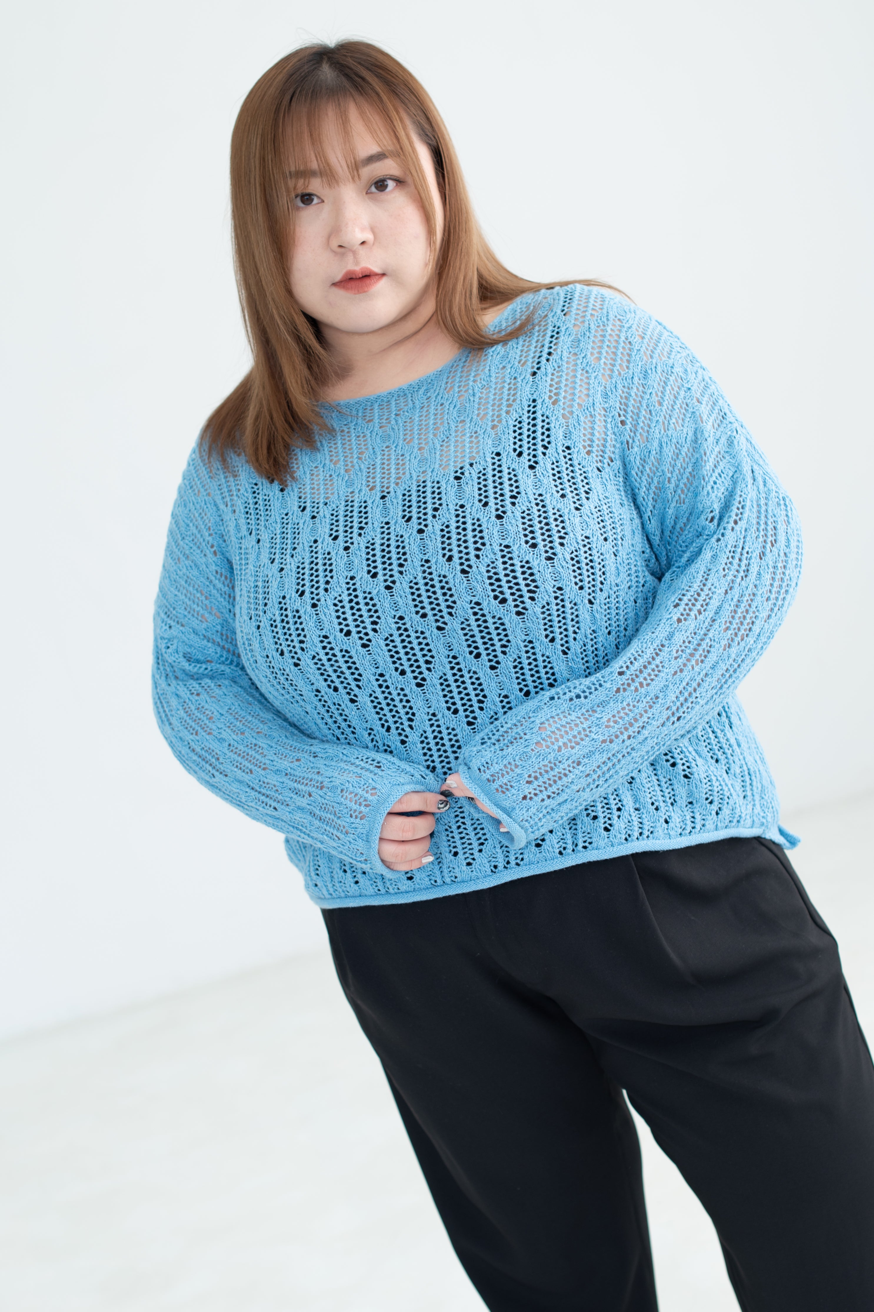 Mesh Jumper In Blue FCPlus