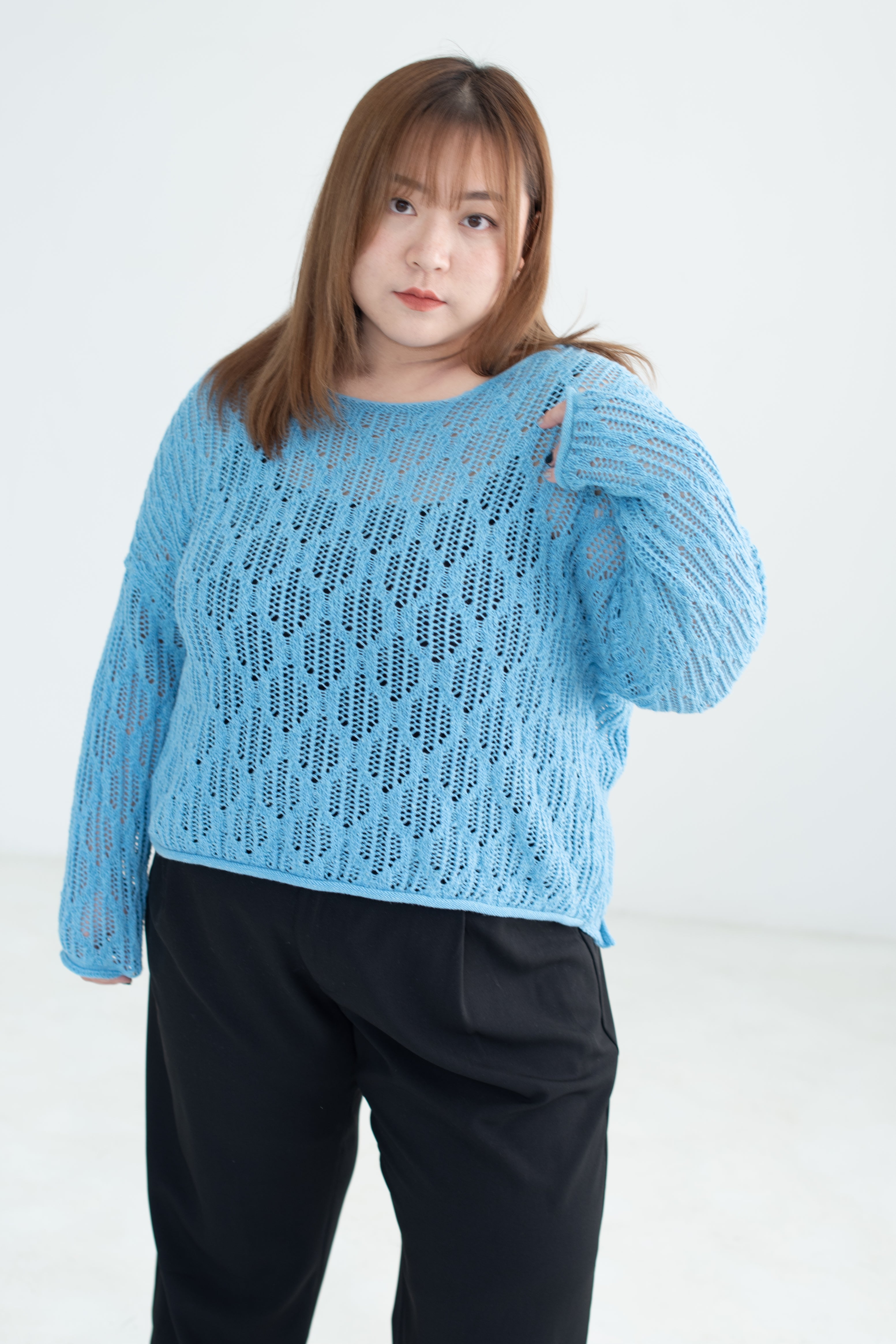 Mesh Jumper In Blue FCPlus