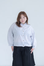 Hooded Check Cropped Jacket