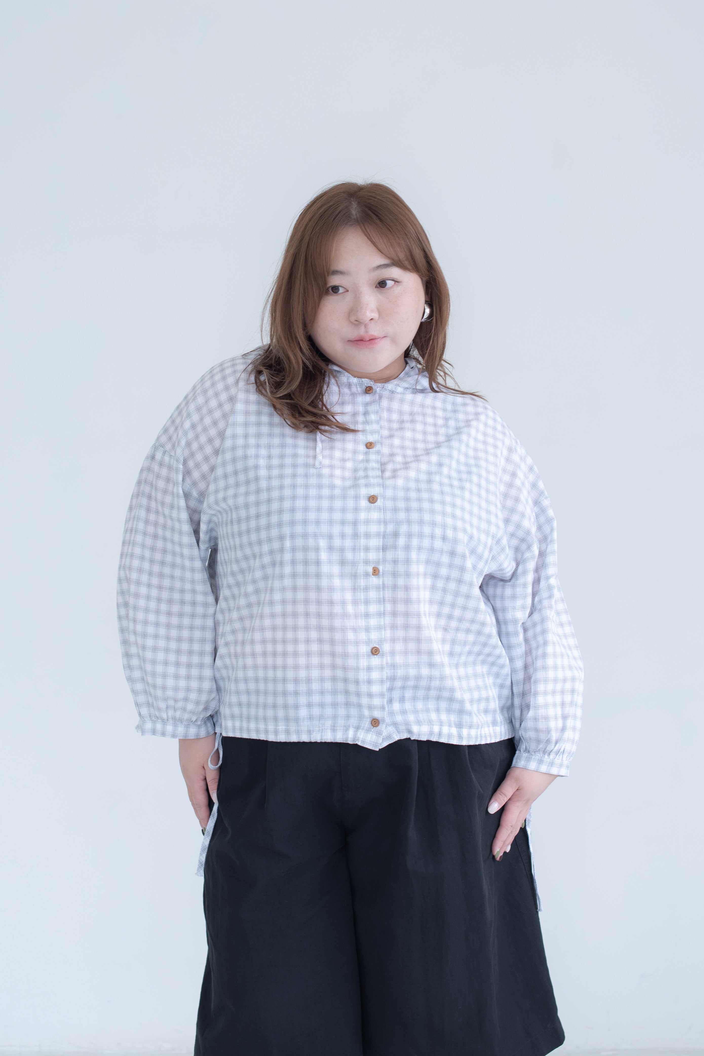 Hooded Check Cropped Jacket