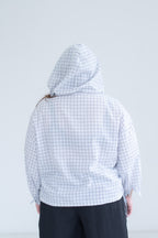 Hooded Check Cropped Jacket