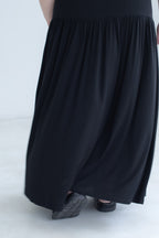 Draped A-Line Maxi Skirt