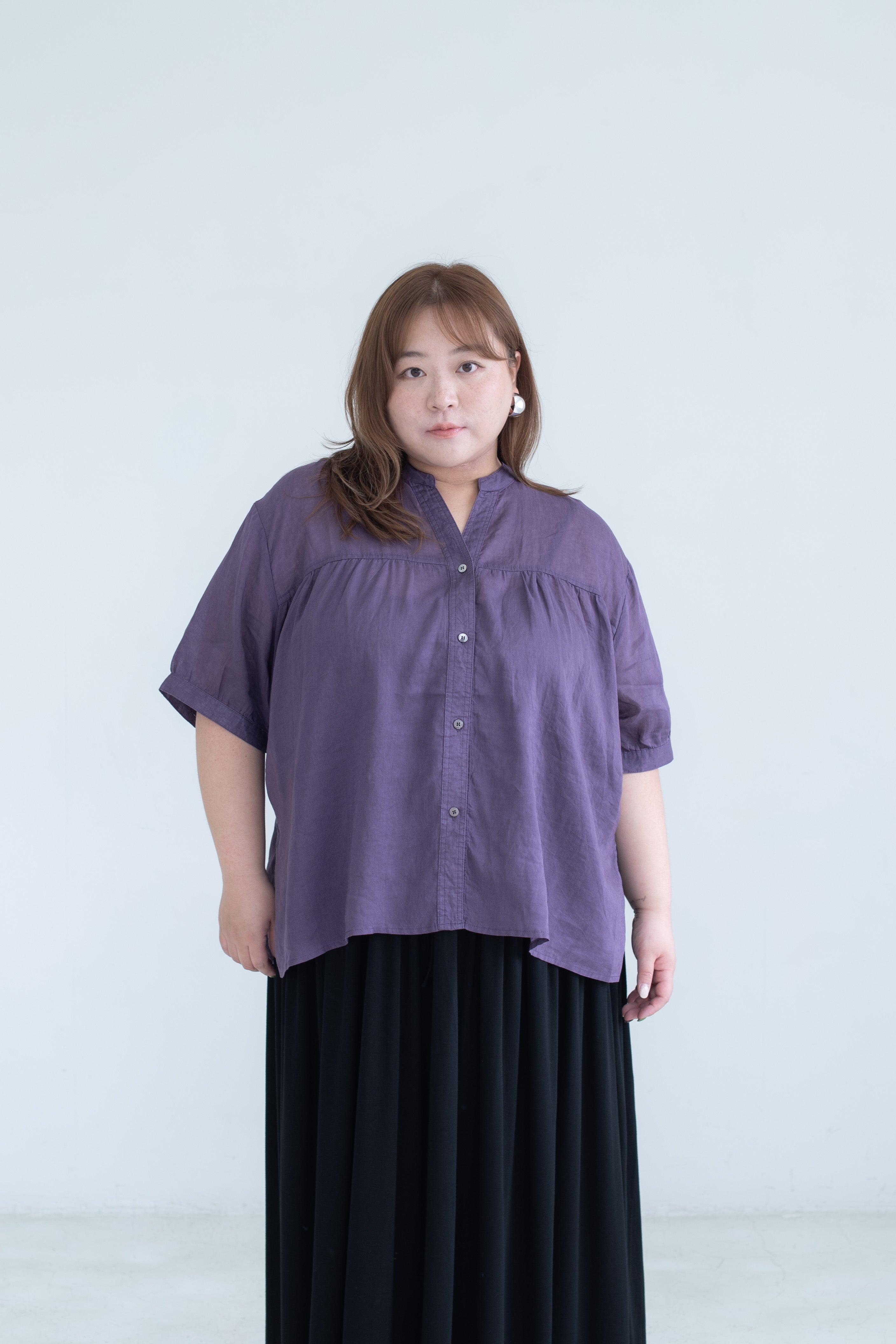 Linen Blend V-Neck Top
