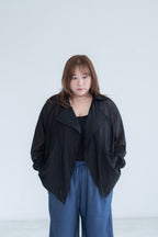 Sheer Drawstring Blazer Jacket