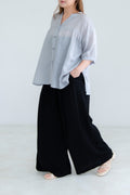 Linen Blend V-Neck Top