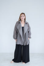 Sheer Drawstring Blazer Jacket