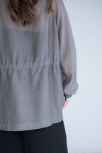 Sheer Drawstring Blazer Jacket
